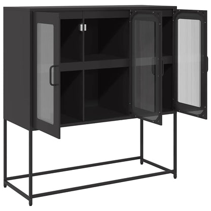 Sideboard Schwarz 100,5x39x107 cm Kaltgewalzter Stahl