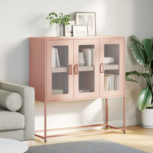 Sideboard Rosa 100,5x39x107 cm Kaltgewalzter Stahl