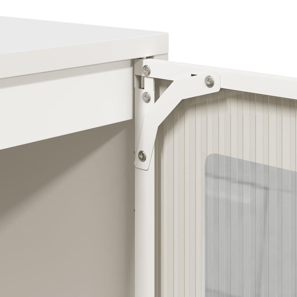 Sideboard Weiß 100,5x39x107 cm Kaltgewalzter Stahl