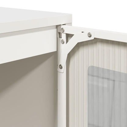 Sideboard Weiß 100,5x39x107 cm Kaltgewalzter Stahl