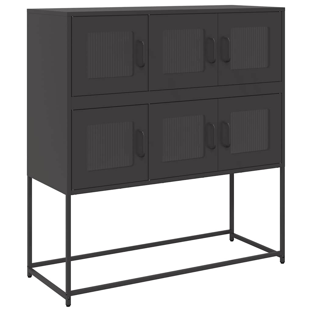 Sideboard Schwarz 100,5x39x107 cm Kaltgewalzter Stahl