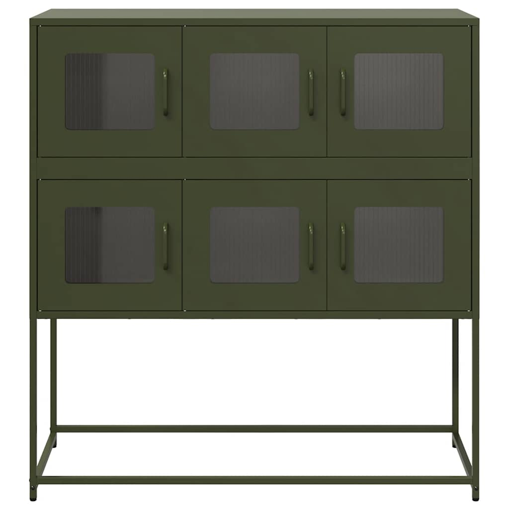 Sideboard Olivgrün 100,5x39x107 cm Kaltgewalzter Stahl