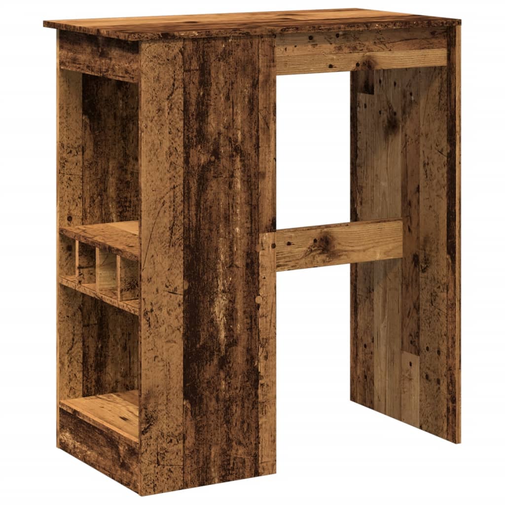 Bartisch mit Regal Altholz-Optik 90x47,5x103,5 cm Holzwerkstoff