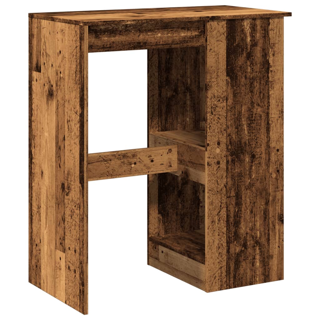 Bartisch mit Regal Altholz-Optik 90x47,5x103,5 cm Holzwerkstoff