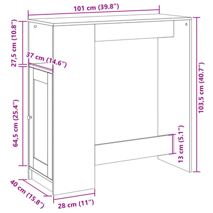 Bartisch mit Regal Altholz-Optik 101x40x103,5 cm Holzwerkstoff