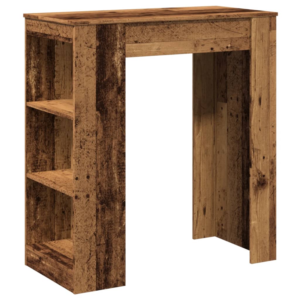 Bartisch mit Regal Altholz-Optik 95x47x103,5 cm Holzwerkstoff