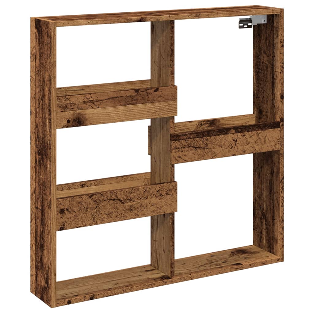 Wandschrank Altholz-Optik 80x15x80 cm Holzwerkstoff