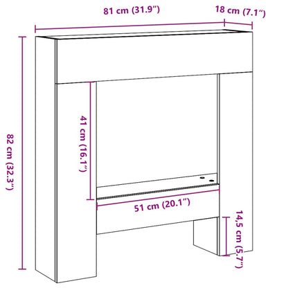 Kaminumrandung Altholz-Optik 81x18x82 cm Holzwerkstoff