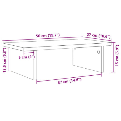 Monitorständer Braun Eichen-Optik 50x27x15 cm Holzwerkstoff