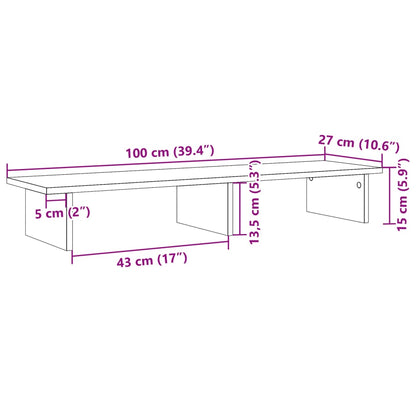 Monitorständer Schwarz 100x27x15 cm Holzwerkstoff