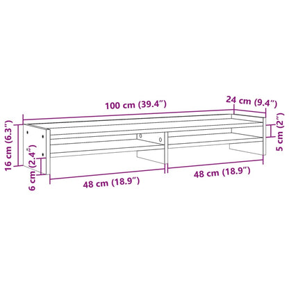 Monitorständer Sonoma-Eiche 100x24x16 cm Holzwerkstoff