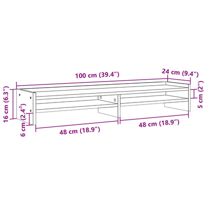 Monitorständer Altholz-Optik 100x24x16 cm Holzwerkstoff