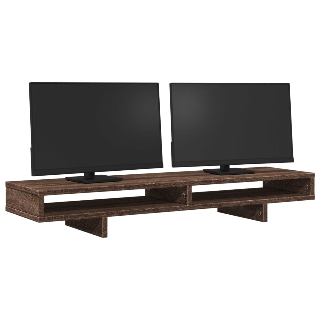 Monitorständer Braun Eichen-Optik 100x27x15 cm Holzwerkstoff