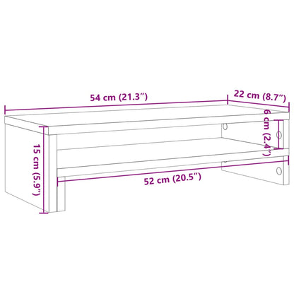 Monitorständer Betongrau 54x22x15 cm Holzwerkstoff