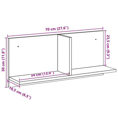 Wandschrank 70x16,5x30 cm Grau Sonoma Holzwerkstoff