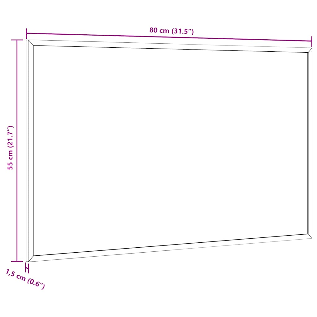 Kreidetafel mit massivem Kiefernholzrahmen Schwarz 80x55 cm