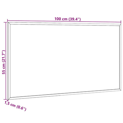 Kreidetafel mit massivem Kiefernholzrahmen Schwarz 100x55 cm