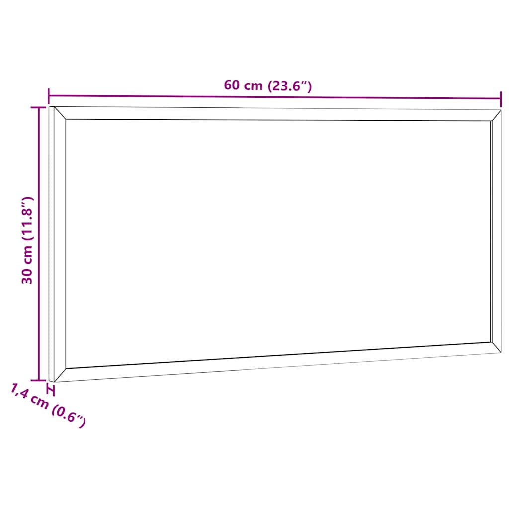 Korktafel mit massivem Kiefernholzrahmen 60x30 cm