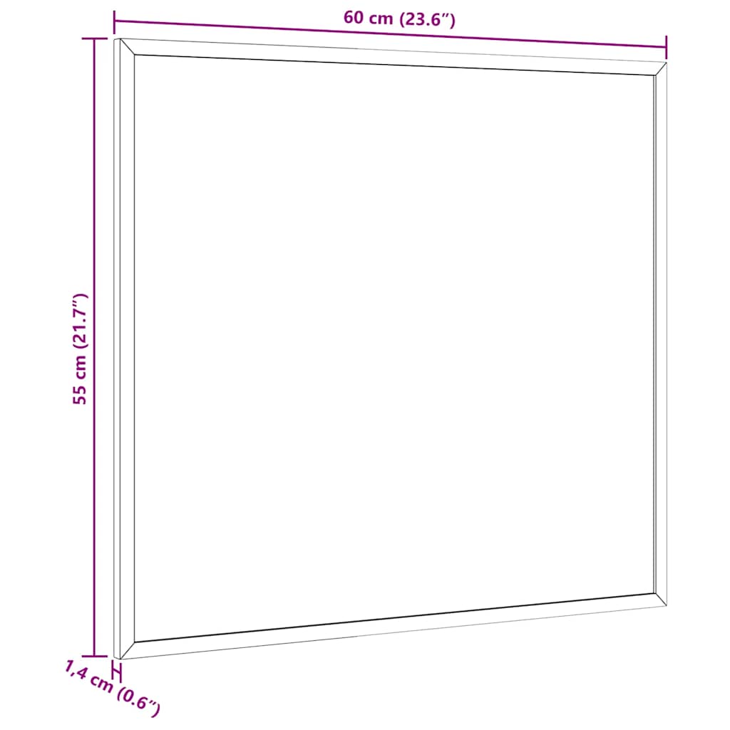 Korktafel mit massivem Kiefernholzrahmen 60x55 cm