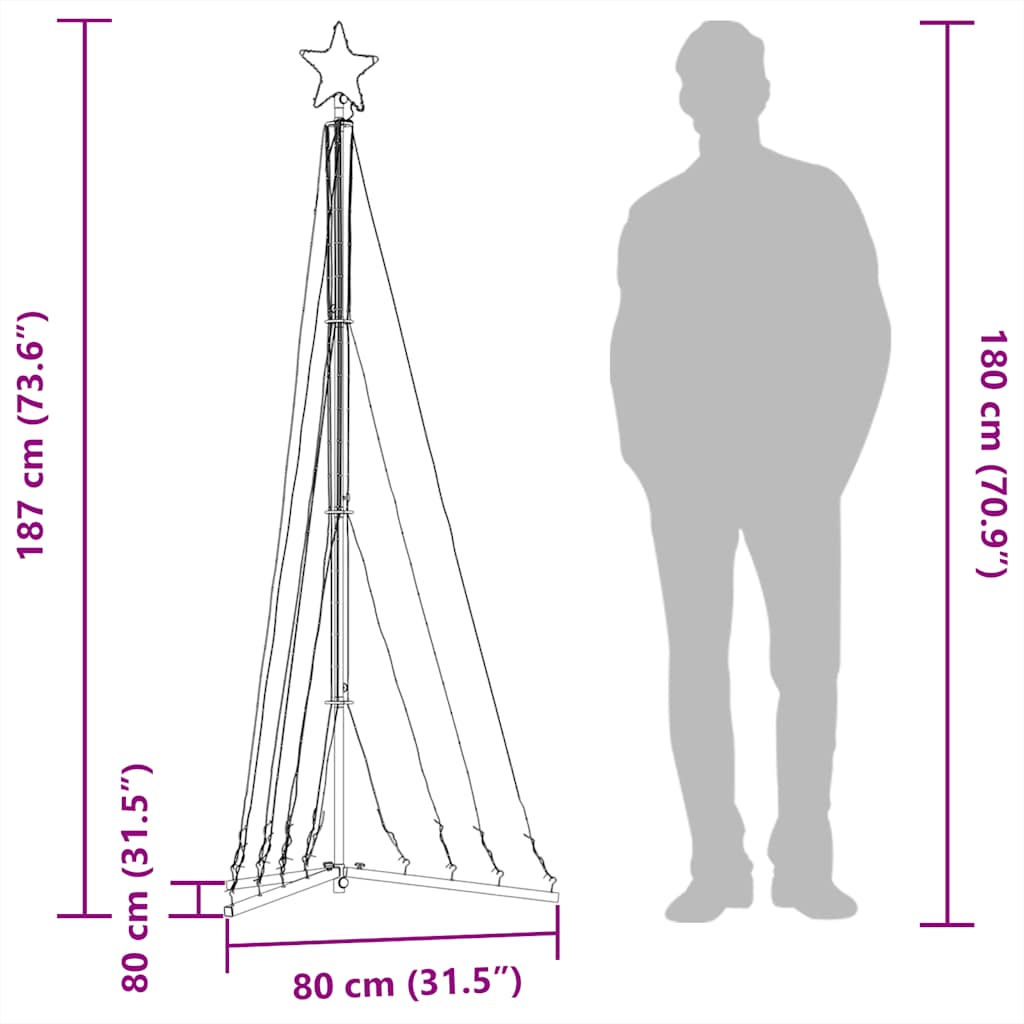 Weihnachtsbaum-Beleuchtung 339 LEDs Kaltweiß 187 cm