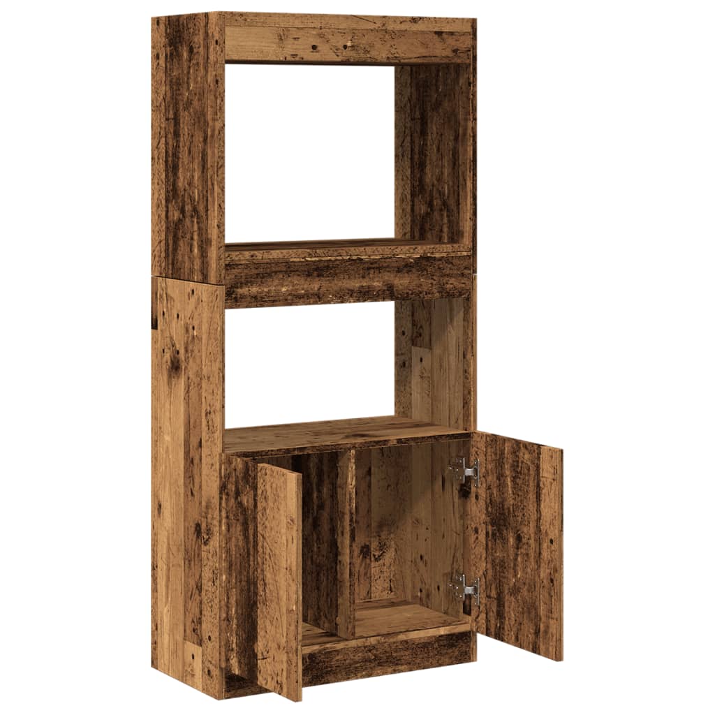 Highboard Altholz-Optik 63x33x140 cm Holzwerkstoff