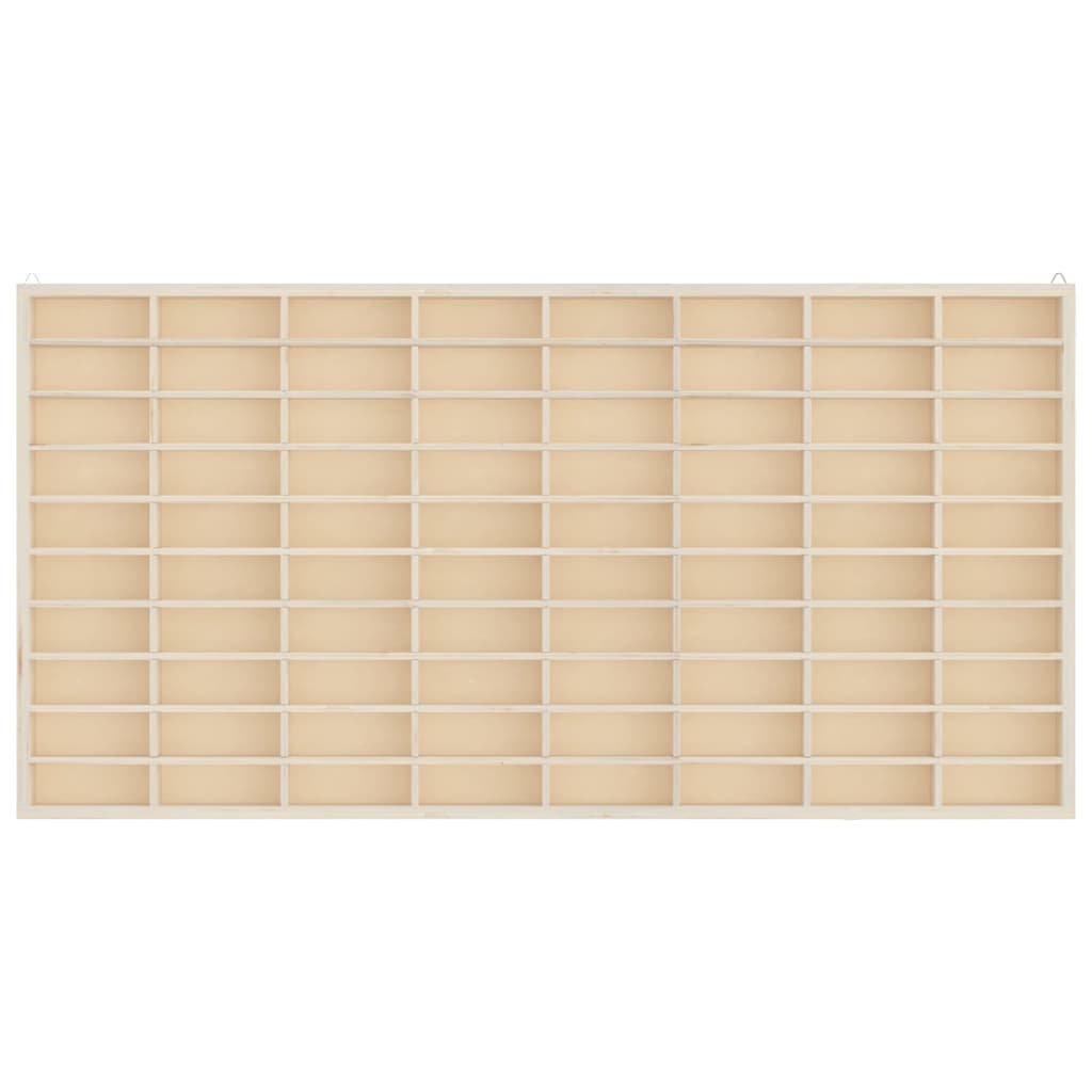Sammlervitrine aus Holz mit 80 Fächern 80x4,5x40,5cm