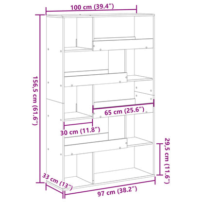 Bücherregal Altholz-Optik 100x33x156,5 cm Holzwerkstoff