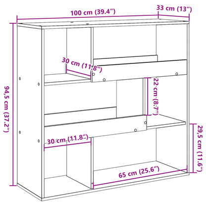 Raumteiler Altholz-Optik 100x33x94,5 cm Holzwerkstoff