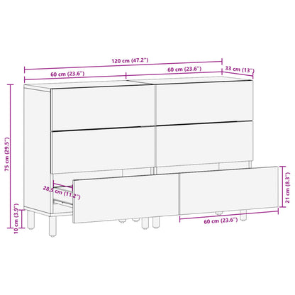 Sideboards 2 Stk. Schwarz 60x33x75 cm Holzwerkstoff