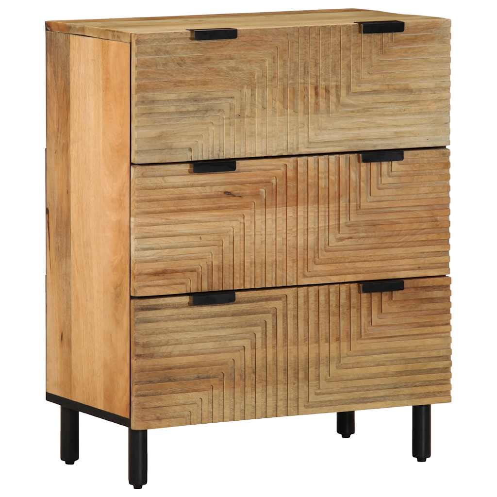 3-tlg. Sideboards Braun 60x33x75 cm Massivholz Mango