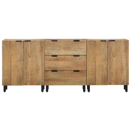 3-tlg. Sideboards Braun 60x33x75 cm Massivholz Mango