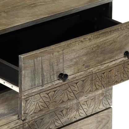 Sideboards 2 Stk. Hellgrau 60x33,5x75 cm Massivholz Mango