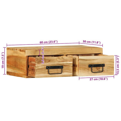 TV-Wandschrank 60x30x19 cm Massivholz Akazie