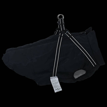 Hundemantel mit Geschirr Wasserdicht Reflektierend Schwarz 5XL