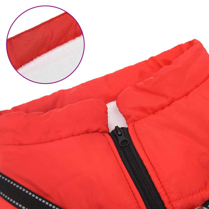 Hundemantel mit Geschirr Wasserdicht Reflektierend Rot 6XL