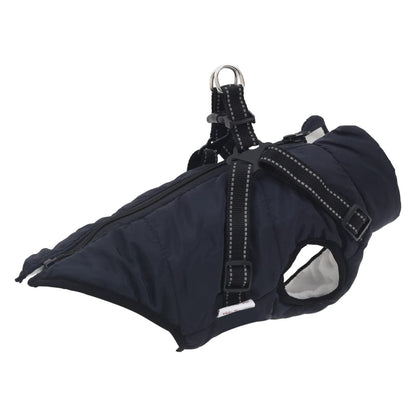 Hundemantel mit Geschirr Wasserdicht Marineblau XL