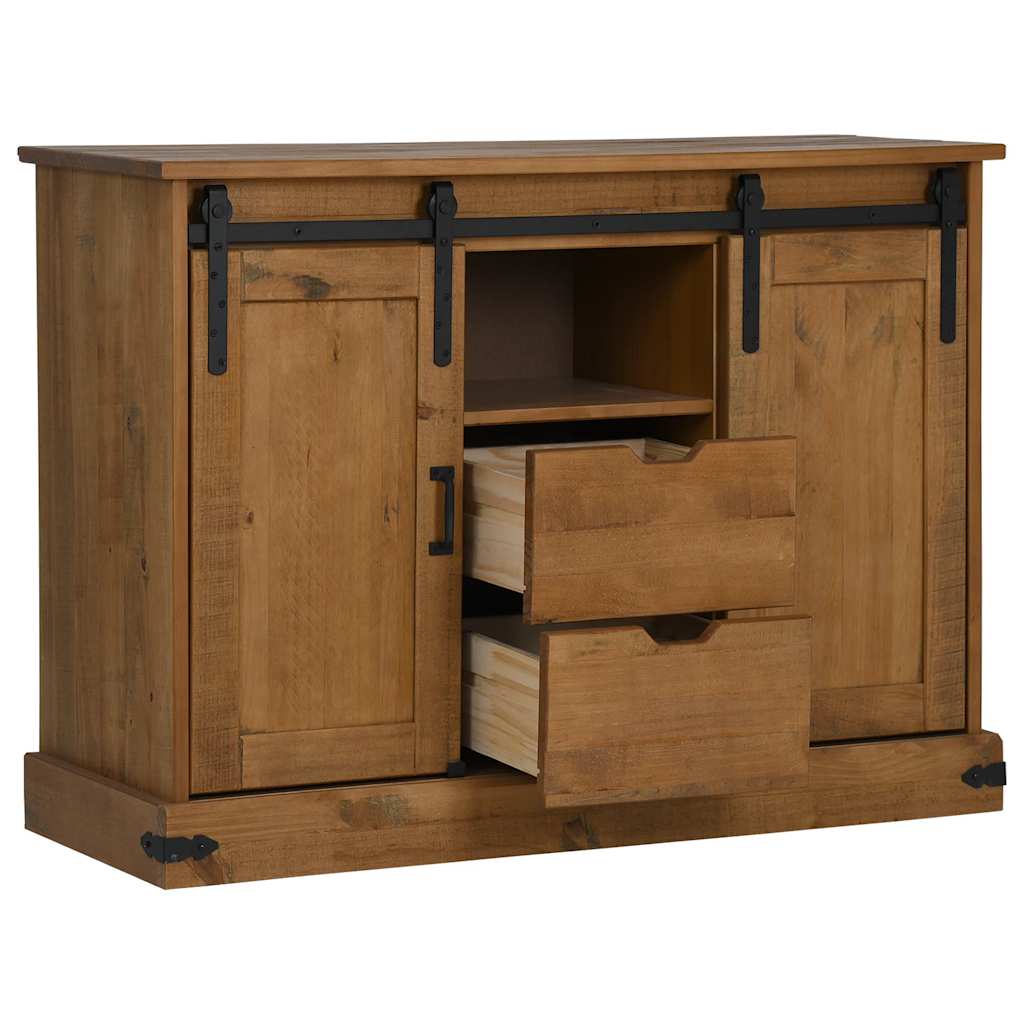 Sideboard HALDEN 2 Schiebetüren 112x40x80 cm Massivholz