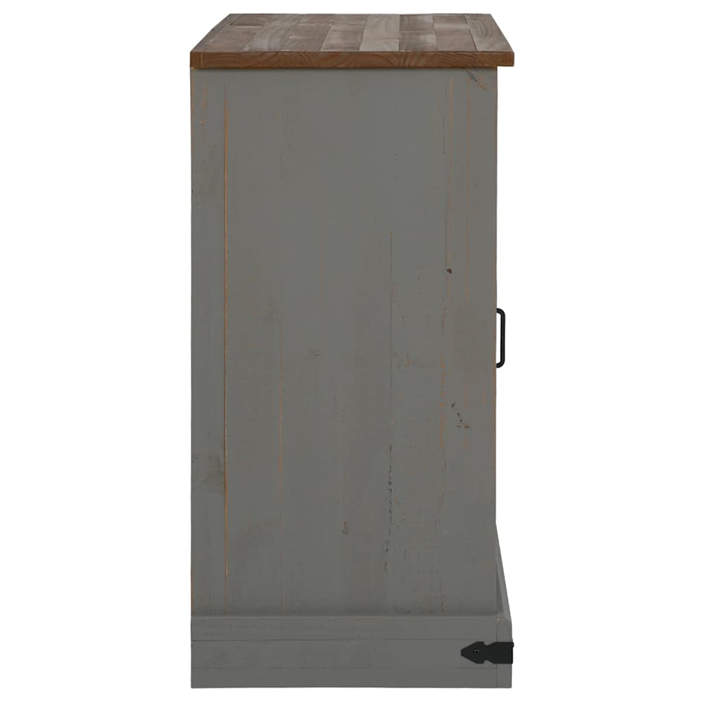 Sideboard HALDEN 2 Schiebetüren Grau 112x40x80 cm Massivholz