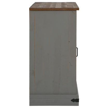 Sideboard HALDEN 2 Schiebetüren Grau 112x40x80 cm Massivholz