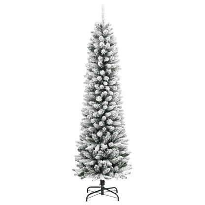 Künstlicher Weihnachtsbaum Schlank mit Schnee 210 cm PVC & PE