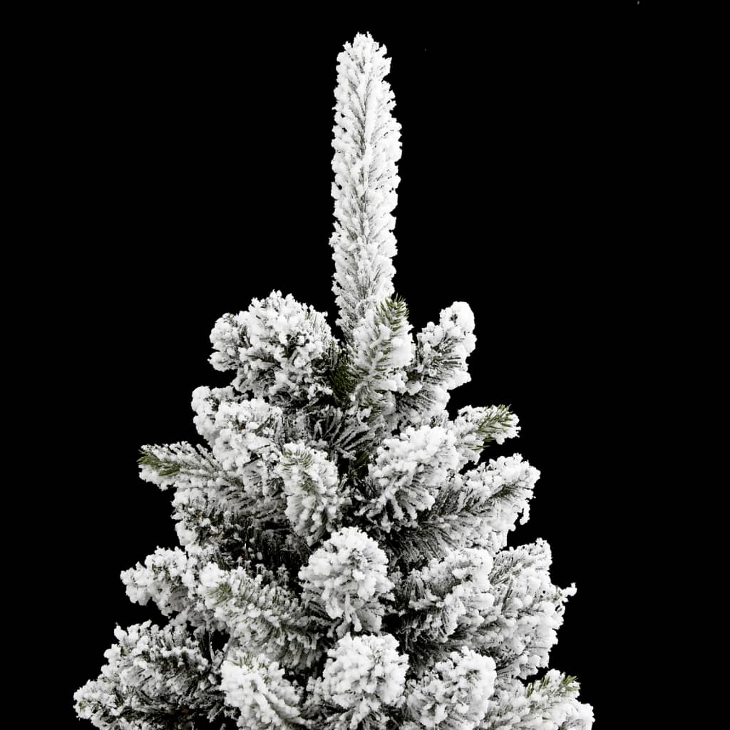 Künstlicher Weihnachtsbaum Schlank mit Schnee 240 cm PVC & PE