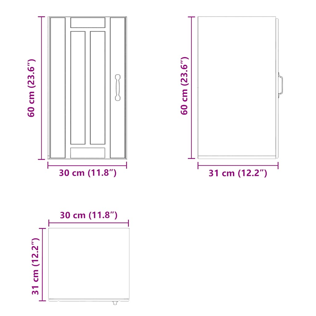 Küchen-Hängeschrank Lucca Altholz-Optik Holzwerkstoff