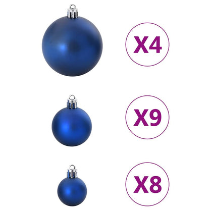 Weihnachtskugeln 98 Stk. Blau Ø3/4/6 cm