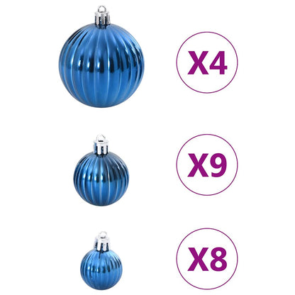 Weihnachtskugeln 98 Stk. Blau Ø3/4/6 cm