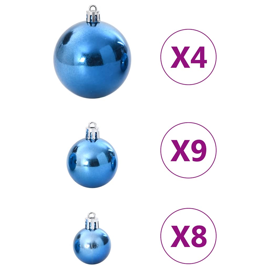 Weihnachtskugeln 98 Stk. Blau Ø3/4/6 cm