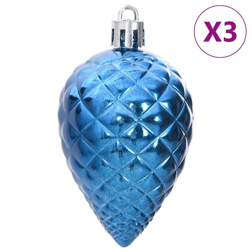 Weihnachtskugeln 98 Stk. Blau Ø3/4/6 cm