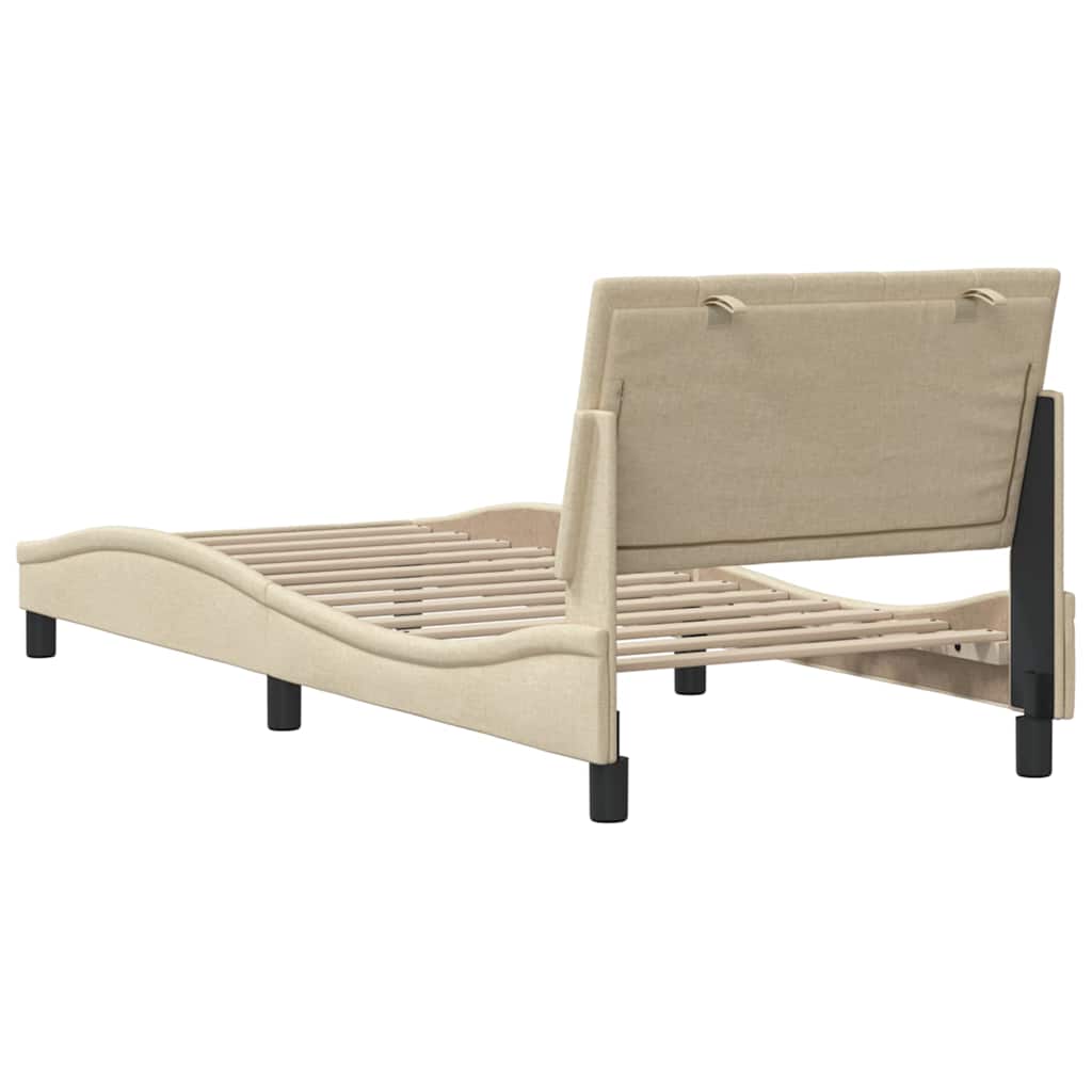 Bettgestell ohne Matratze "Hanko" Creme 80x200 cm Stoff