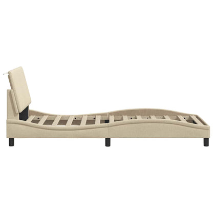 Bettgestell ohne Matratze "Hanko" Creme 90x200 cm Stoff