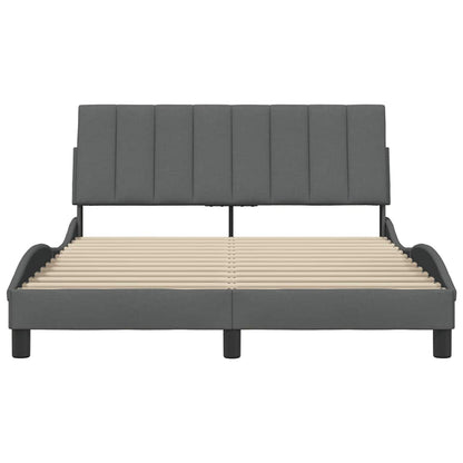 Bettgestell ohne Matratze "Hanko" Dunkelgrau 120x200 cm Stoff