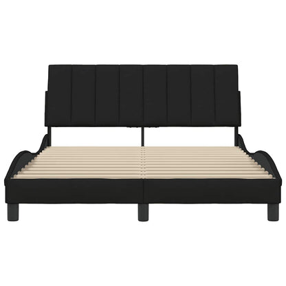 Bettgestell ohne Matratze "Hanko" Schwarz 140x190 cm Stoff